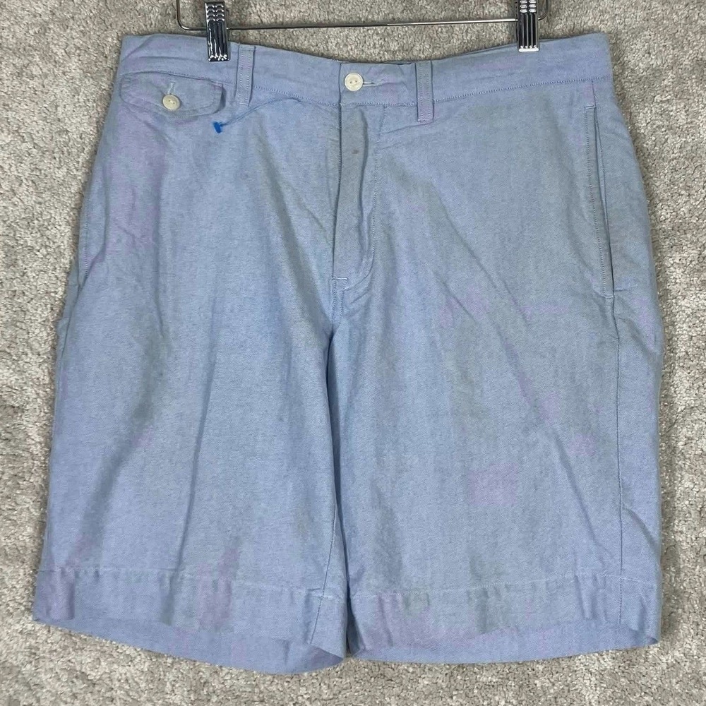 Polo Ralph‎ Lauren Classic Fit Oxford Shorts Mens 32 Blue 100% Cotton Chambray